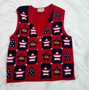 NWT Longaberger Homestead Americana Vest